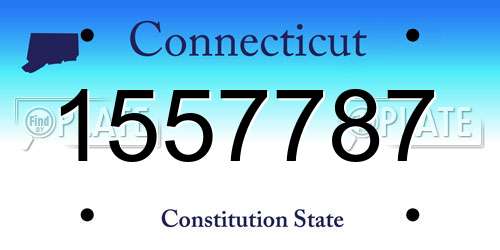1557787 Connecticut License Plate