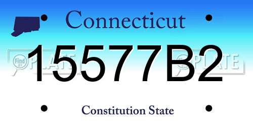 15577B2 Connecticut License Plate
