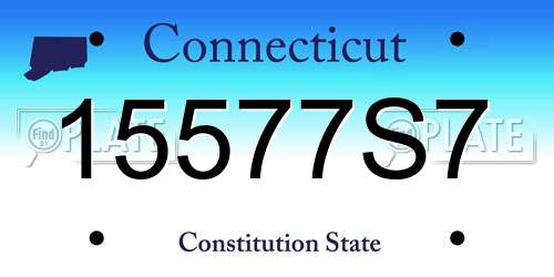 15577S7 Connecticut License Plate