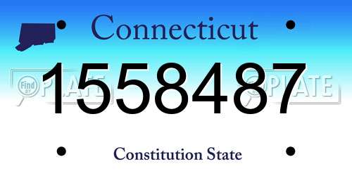1558487 Connecticut License Plate