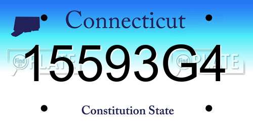 15593G4 Connecticut License Plate