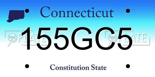 155GC5 Connecticut License Plate
