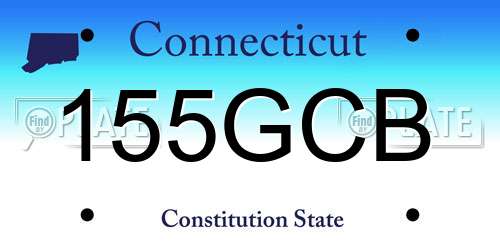 155GCB Connecticut License Plate