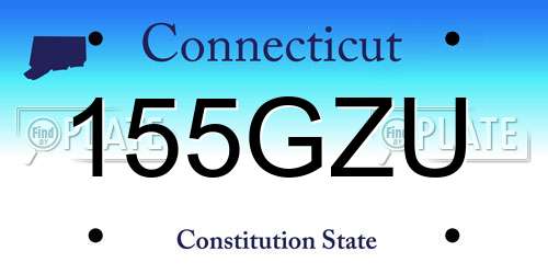 155GZU Connecticut License Plate