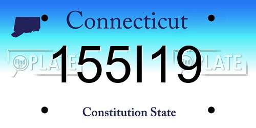 155I19 Connecticut License Plate