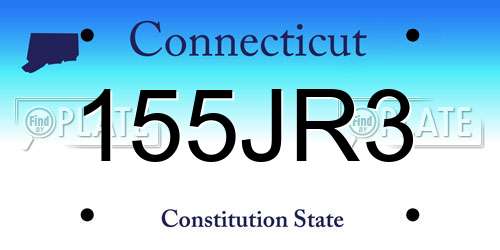 155JR3 Connecticut License Plate