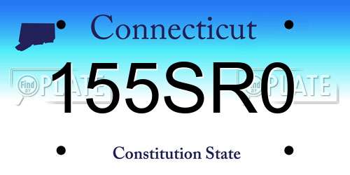 155SR0 Connecticut License Plate