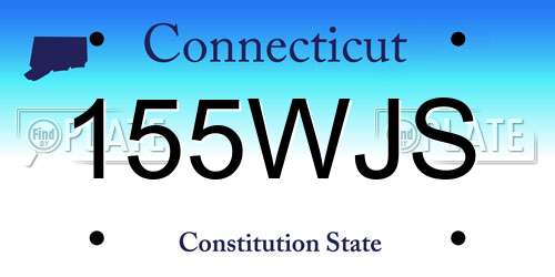 155WJS Connecticut License Plate