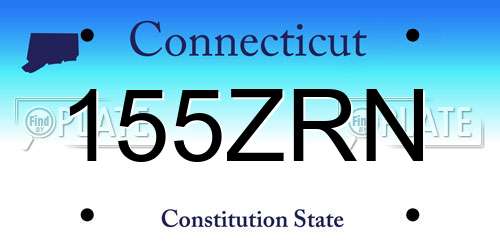 155ZRN Connecticut License Plate