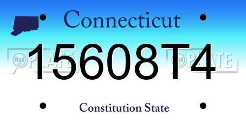 15608T4 Connecticut License Plate