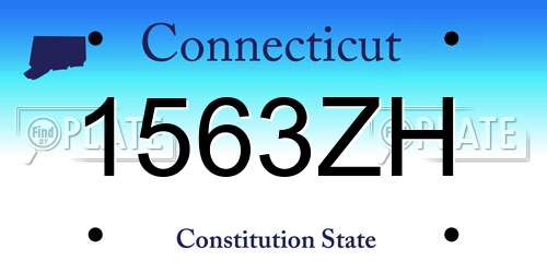 1563ZH Connecticut License Plate