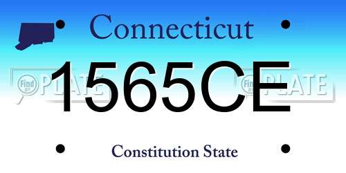 1565CE Connecticut License Plate
