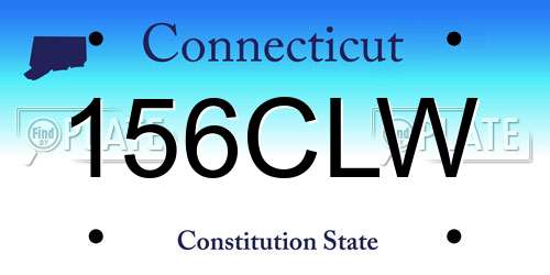 156CLW Connecticut License Plate