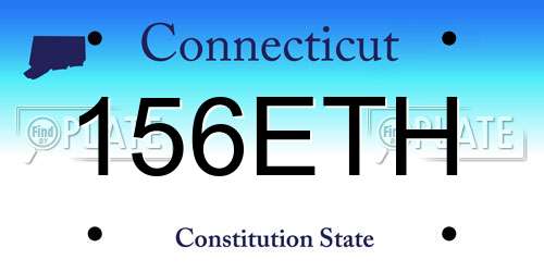 156ETH Connecticut License Plate