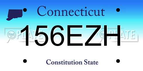 156EZH Connecticut License Plate