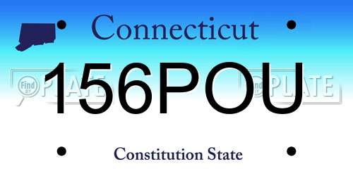 156POU Connecticut License Plate