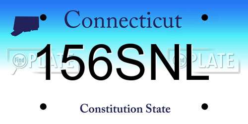 156SNL Connecticut License Plate
