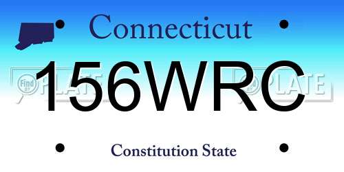 156WRC Connecticut License Plate