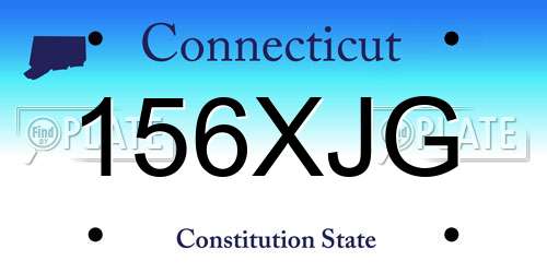 156XJG Connecticut License Plate