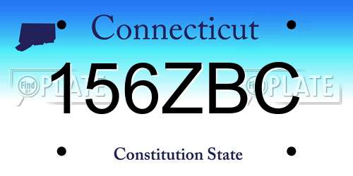 156ZBC Connecticut License Plate