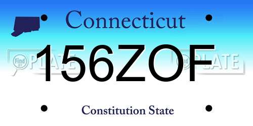 156ZOF Connecticut License Plate