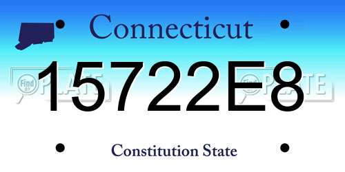 15722E8 Connecticut License Plate