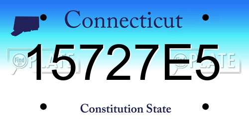 15727E5 Connecticut License Plate