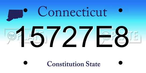 15727E8 Connecticut License Plate