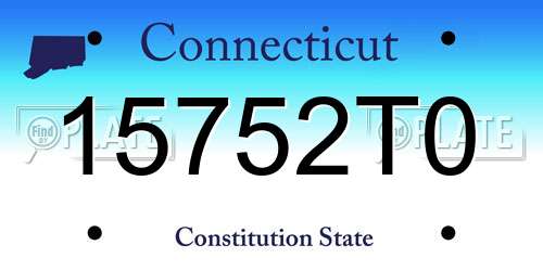 15752T0 Connecticut License Plate