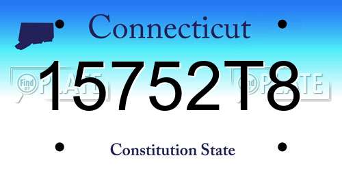 15752T8 Connecticut License Plate