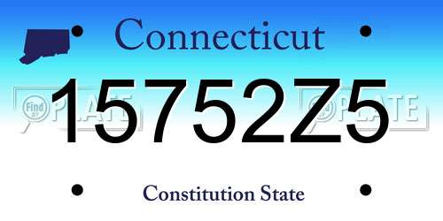 15752Z5 Connecticut License Plate