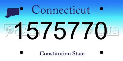 1575770 Connecticut License Plate