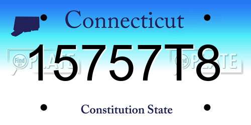 15757T8 Connecticut License Plate