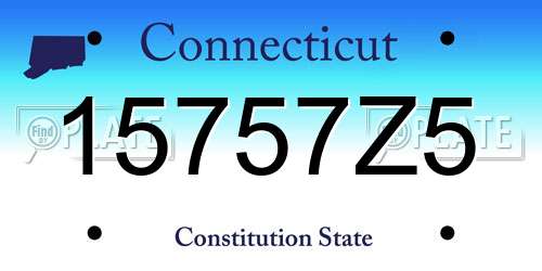 15757Z5 Connecticut License Plate