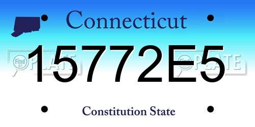 15772E5 Connecticut License Plate