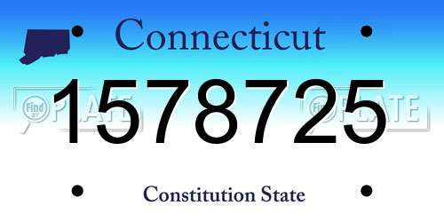 1578725 Connecticut License Plate