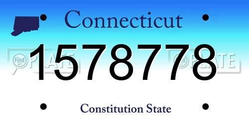 1578778 Connecticut License Plate