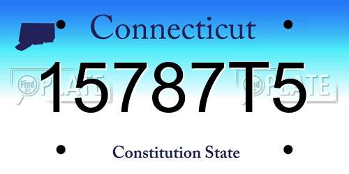 15787T5 Connecticut License Plate