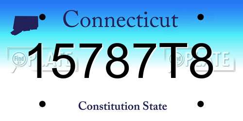 15787T8 Connecticut License Plate