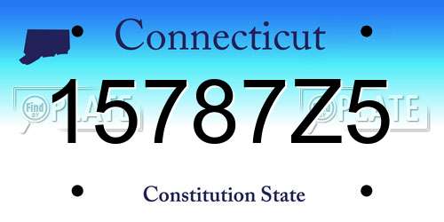 15787Z5 Connecticut License Plate
