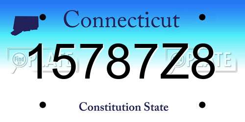 15787Z8 Connecticut License Plate