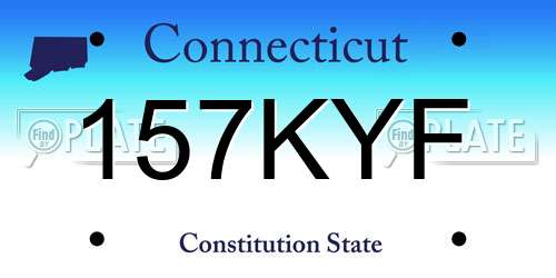 157KYF Connecticut License Plate