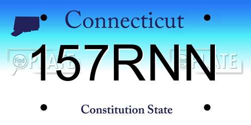 157RNN Connecticut License Plate
