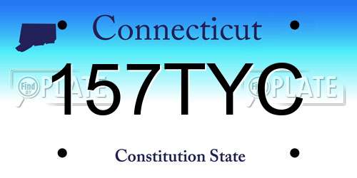 157TYC Connecticut License Plate