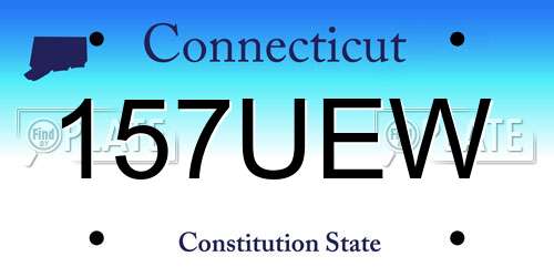 157UEW Connecticut License Plate