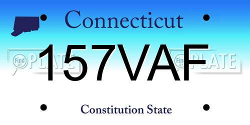 157VAF Connecticut License Plate