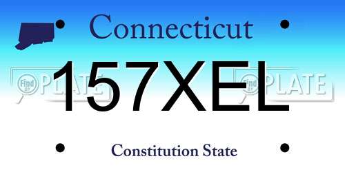 157XEL Connecticut License Plate