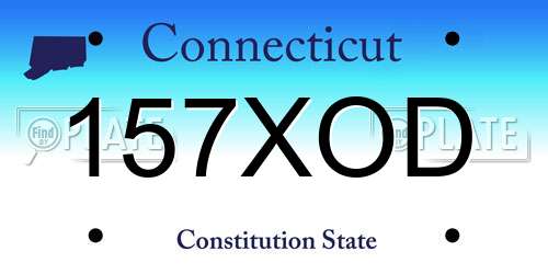 157XOD Connecticut License Plate