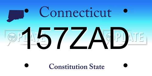 157ZAD Connecticut License Plate