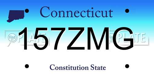 157ZMG Connecticut License Plate